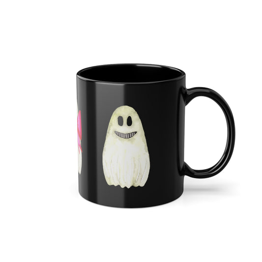 Halloween Tasse Schwarz | Lustige Geister Keramiktasse | Herbst Geschenkidee | Spülmaschinenfest & mikrowellengeeignet